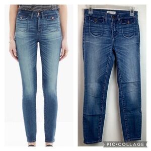 Madewell High riser crop skinny jeans front pocket